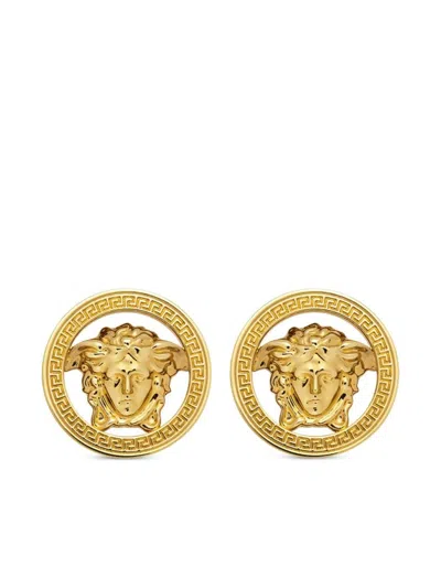 Versace Gold-tone Brass Medusa Head Earrings