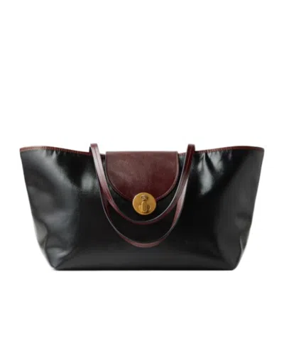 Versace Gold Tone Hardware Tote Bag In Black