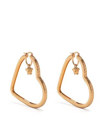 Versace Gold-tone Heart Hoop Earrings