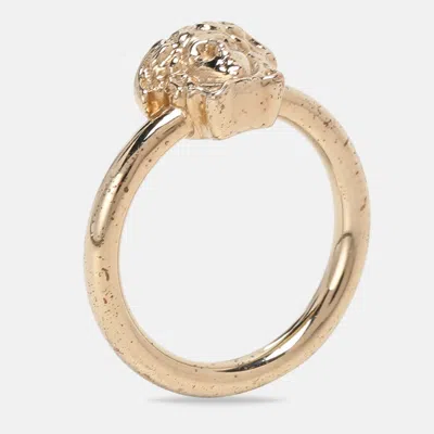 Versace Gold Tone Medusa Ring