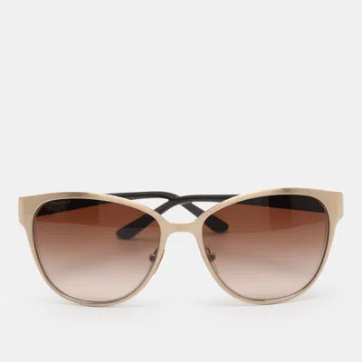 Pre-owned Versace Gold Tone Metal 2147-b Sunglasses In Brown