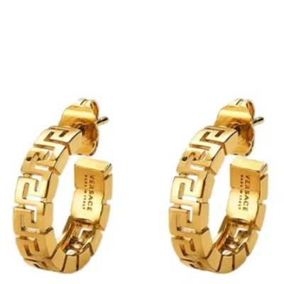 Versace Gold-toned Greca Pattern Earrings