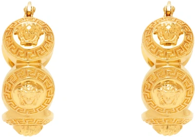 Versace Gold Tribute Medusa Hoop Earrings In 3j210-tribute Gold