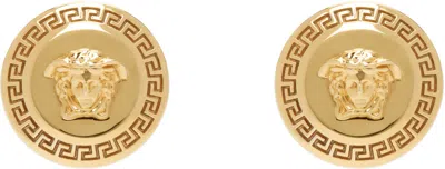 Versace Gold Tribute Stud Earrings In Kot-tribute Gold