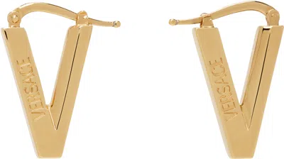 Versace Gold V2025 Chain Earrings In 3j000- Gold