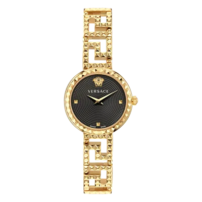 Pre-owned Versace Gold Womens Analogue Watch Greca Goddess Ve7a00423