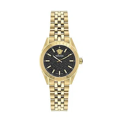 Pre-owned Versace Gold Womens Analogue Watch V-code Ve8i00724