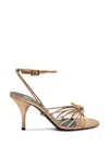 Versace Golden Ankle-strap Heels In Golden