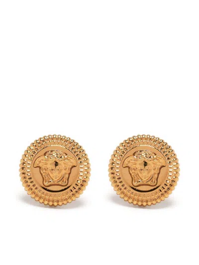 Versace Golden Earrings With Medusa Logo