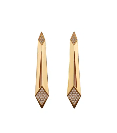 Versace Golden Geometric Drop Earrings
