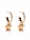 Versace Crystal La Medusa Hoop Earrings In Golden