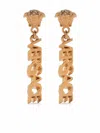 Versace Medusa Head Motif Drop Earrings Pair In Golden