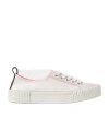 Versace Lace Sneakers Contrast Trim Pull Tab Sole In Pink