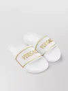 Versace Gomma Flat Sole Sandals In White