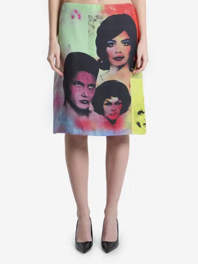 Versace Printed Silk Twill Pencil Skirt In Animal Print