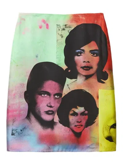 Versace Printed Silk Twill Pencil Skirt In Animal Print