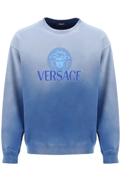 Versace Sweatshirt In Blue,light Blue