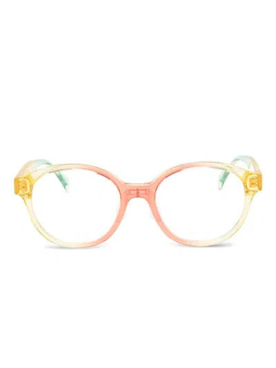 Versace Kids' Gradient Round-frame Glasses In Yellow