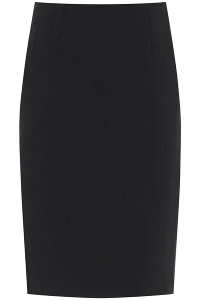 Versace Grain De Poudre Pencil Skirt In Black