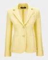 Versace Grain De Poudre Scuba Single-breasted Jacket In Pale Yellow