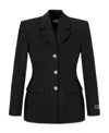 Versace Informal Jacket Grain De Poudre Wool Fabric In Black