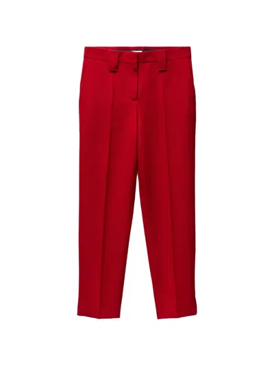 Versace Grain De Poudre Wool Pants In Red