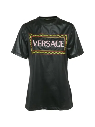 Pre-owned Versace Graphic Logo T-shirt In Black