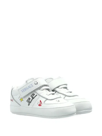Versace Babies' Graphic-motifs Strapped Sneakers In Multi