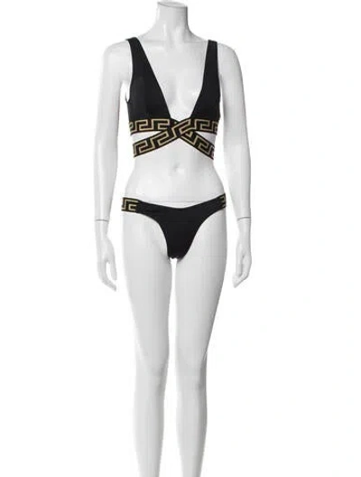 Pre-owned Versace Graphic Print Bikini In Red
