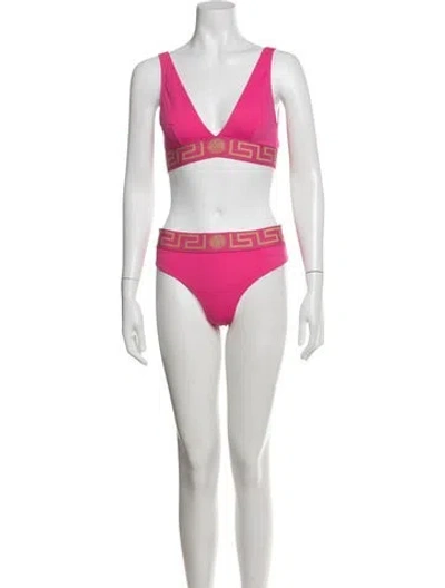 Pre-owned Versace Graphic Print Bikini W/ Tags In Pink
