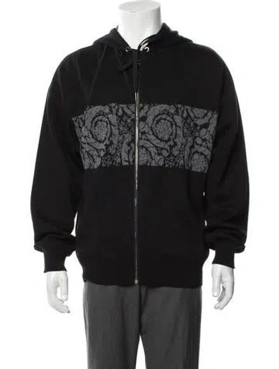 Pre-owned Versace Graphic Print Bomber Jacket In Black