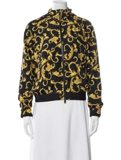 Pre-owned Versace Graphic Print Bomber Jacket In Black