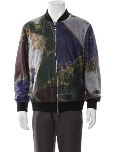 Pre-owned Versace Graphic Print Bomber Jacket In Multi