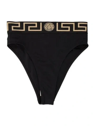Pre-owned Versace Graphic Print Bottoms In Black