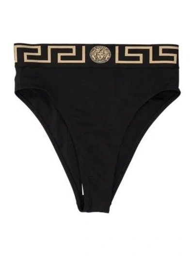 Pre-owned Versace Graphic Print Bottoms In Black