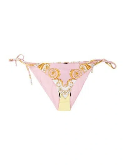 Pre-owned Versace Graphic Print Bottoms W/ Tags In Pink