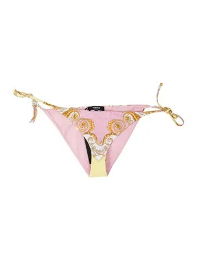 Pre-owned Versace Graphic Print Bottoms W/ Tags In Pink