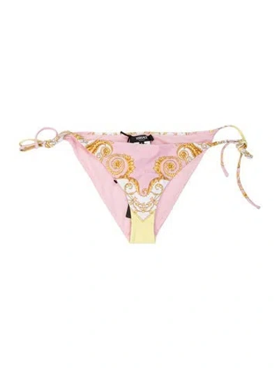 Pre-owned Versace Graphic Print Bottoms W/ Tags In Pink