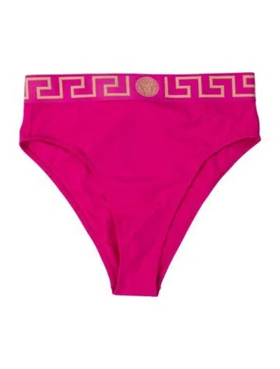 Pre-owned Versace Graphic Print Bottoms W/ Tags In Pink