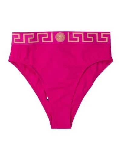 Pre-owned Versace Graphic Print Bottoms W/ Tags In Pink