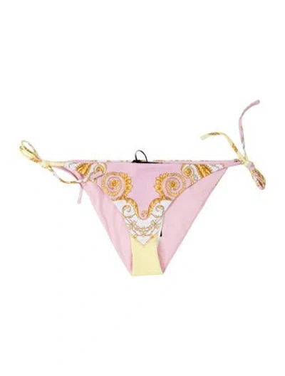 Pre-owned Versace Graphic Print Bottoms W/ Tags In Pink