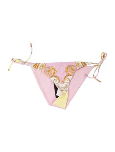 Pre-owned Versace Graphic Print Bottoms W/ Tags In Pink