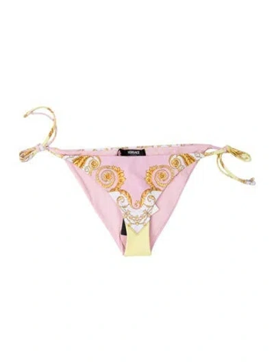 Pre-owned Versace Graphic Print Bottoms W/ Tags In Pink