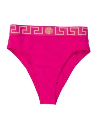 Pre-owned Versace Graphic Print Bottoms W/ Tags In Pink