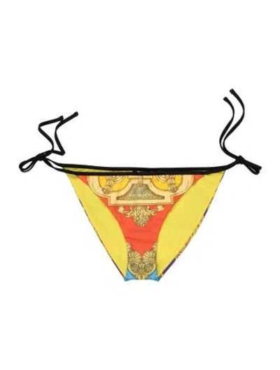 Pre-owned Versace Graphic Print Bottoms W/ Tags In Yellow