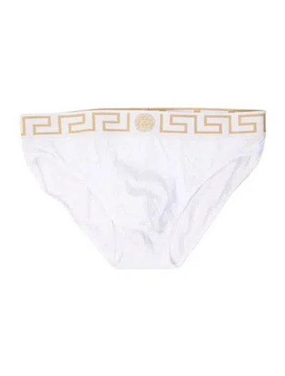 Pre-owned Versace Graphic Print Boxers W/ Tags In White
