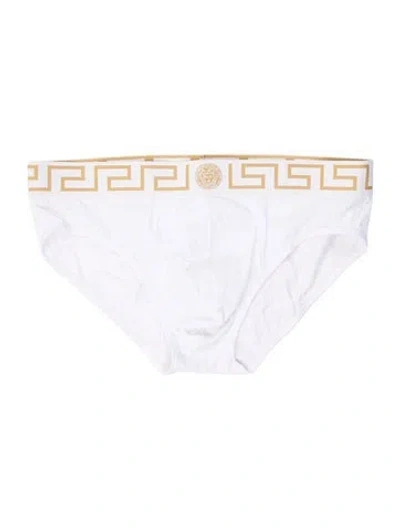 Pre-owned Versace Graphic Print Boxers W/ Tags In White