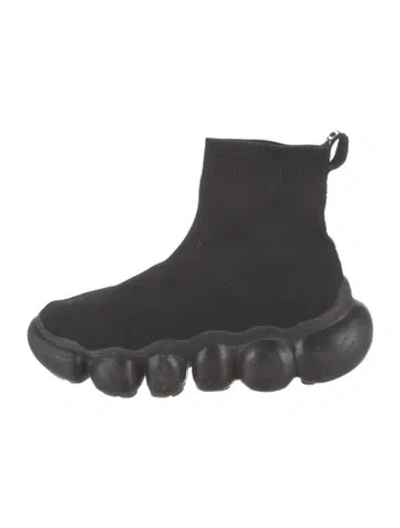 Pre-owned Versace Graphic Print Chunky Sneakers In Black