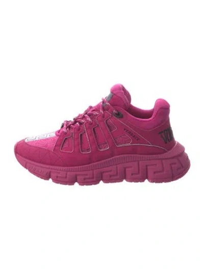 Pre-owned Versace Graphic Print Chunky Sneakers In Pink