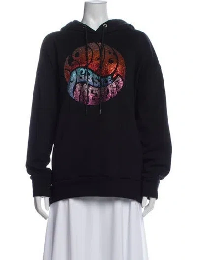 Pre-owned Versace Graphic Print Crew Neck Hoodie In Blue